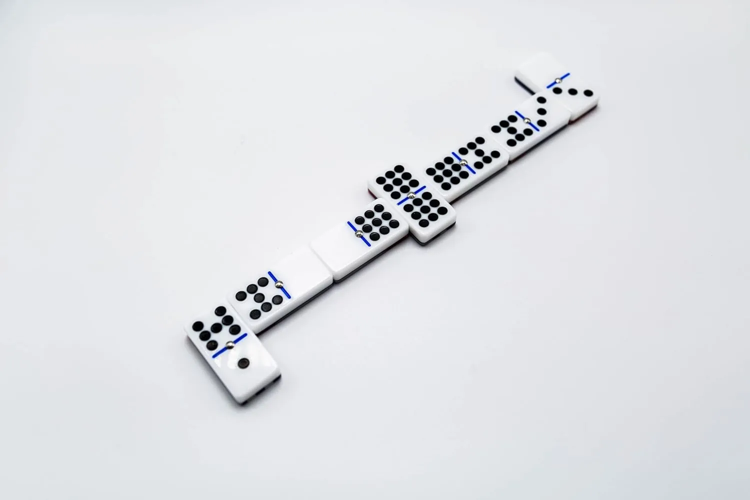 Cuban Flag Dominoes Set, Clear Acrylic Design with Black Pips & Blue Divider, Dominoes Set for Adults, Double 9, 55 Tiles in White Wooden Box