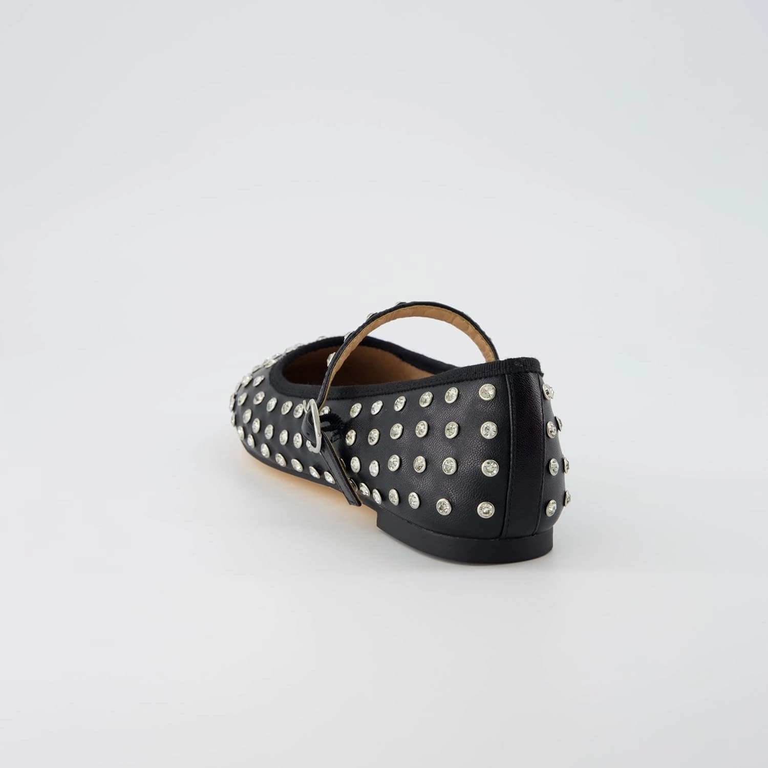 CUSHIONAIRE Flashy Women’s Bling Studded Mary Jane Flats | Comfortable Memory Foam, Faux Leather, Lightweight, Wide Widths Available