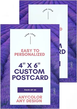 Custom Postcards Personalized Postcards, Flyers using 16pt card stock with gloss laminated hand bill bill handout leaflet circular bulletin pamphlet brochure advertisement announcement poster public notice fly-poster dodger (4x6)