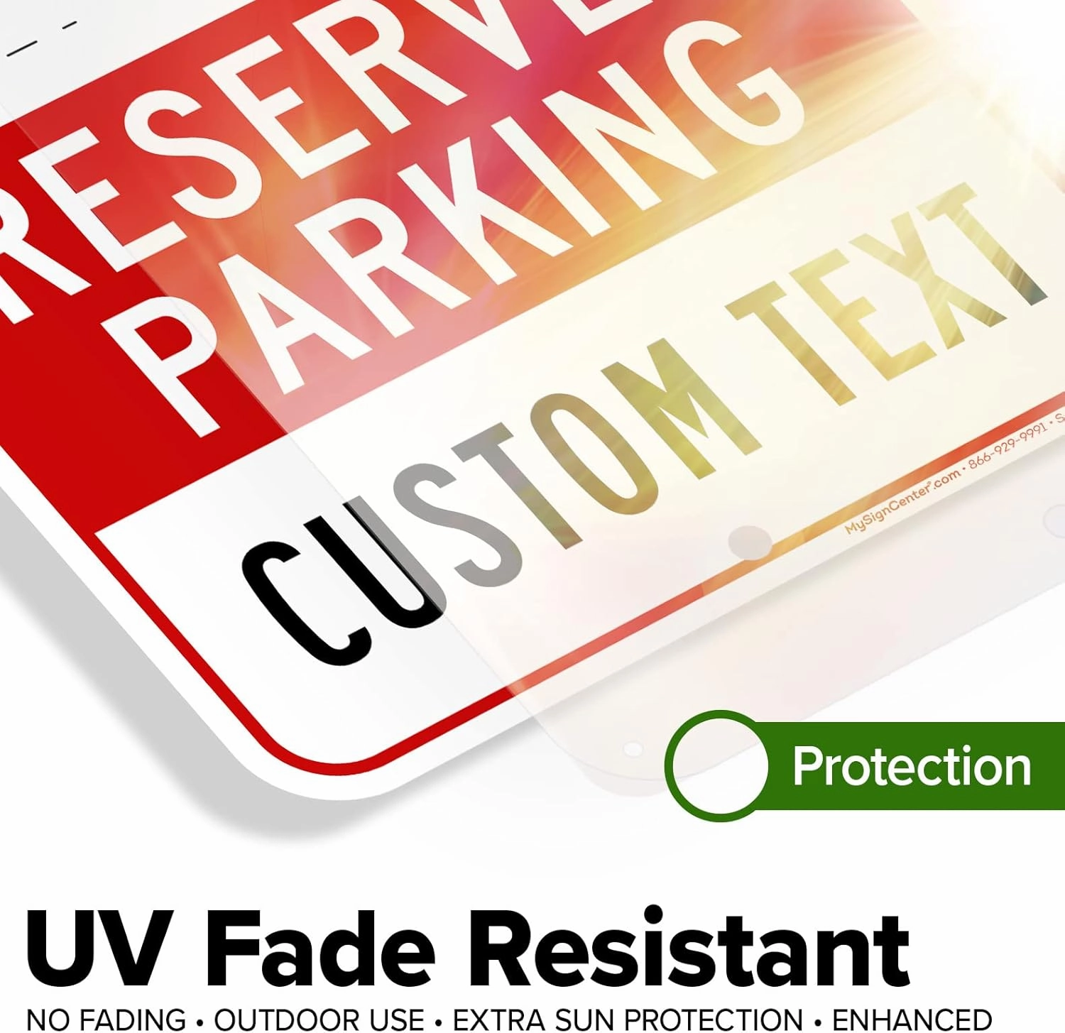Custom No Parking Sign, Custom Reserved Parking Signs for Business, 10x14 Inches, Rust Free .040 Aluminum, Fade Resistant, Made in USA by My Sign Center (Post Holes)