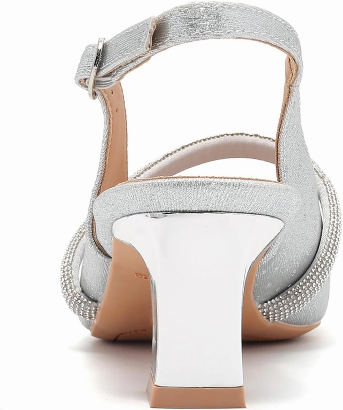 DADAWEN Women's Slingback Kitten Heels Closed Pointed Toe Low Heels Wedding Party Dress Pumps Shoes