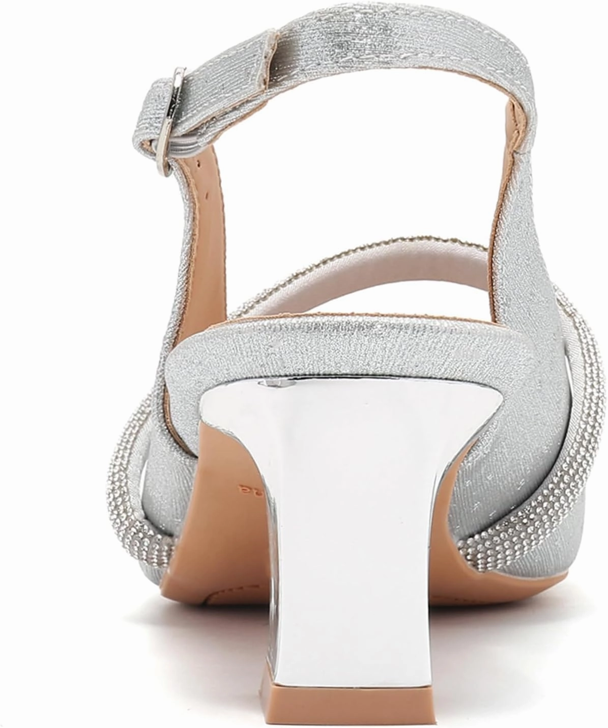 DADAWEN Women's Slingback Kitten Heels Closed Pointed Toe Low Heels Wedding Party Dress Pumps Shoes