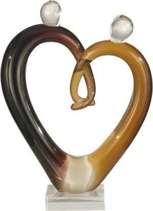 Dale Tiffany AS11112 Art Glass Hearts Sculpture, Multicolor, 11.00x7.75x7.75