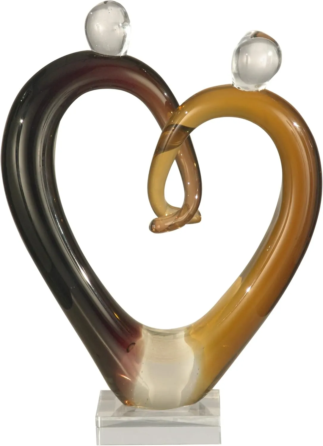 Dale Tiffany AS11112 Art Glass Hearts Sculpture, Multicolor, 11.00x7.75x7.75
