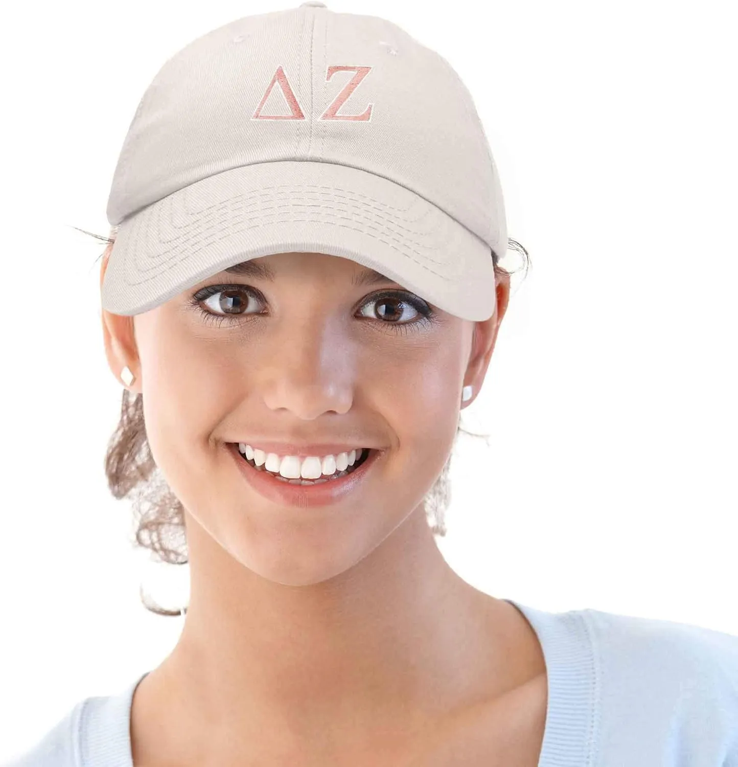 DALIX Delta Zeta Sorority Hat Womens Greek Letters Embroidered Baseball Cap