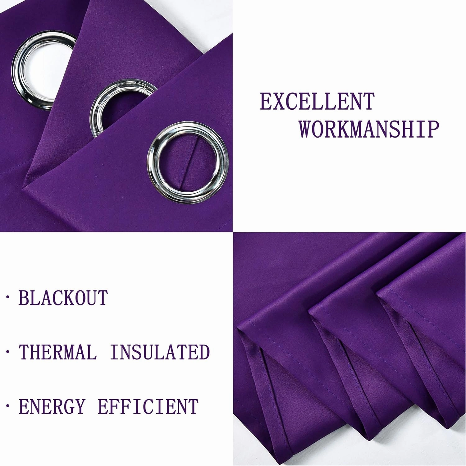 DECOVSUN Purple Valance for Kitchen Windows Solid Grommet Top Blackout Valance Window Treatment for Living Room Short Straight Drape Valance for Bedroom Kids Room 100X18 1 Panel Royal Purple
