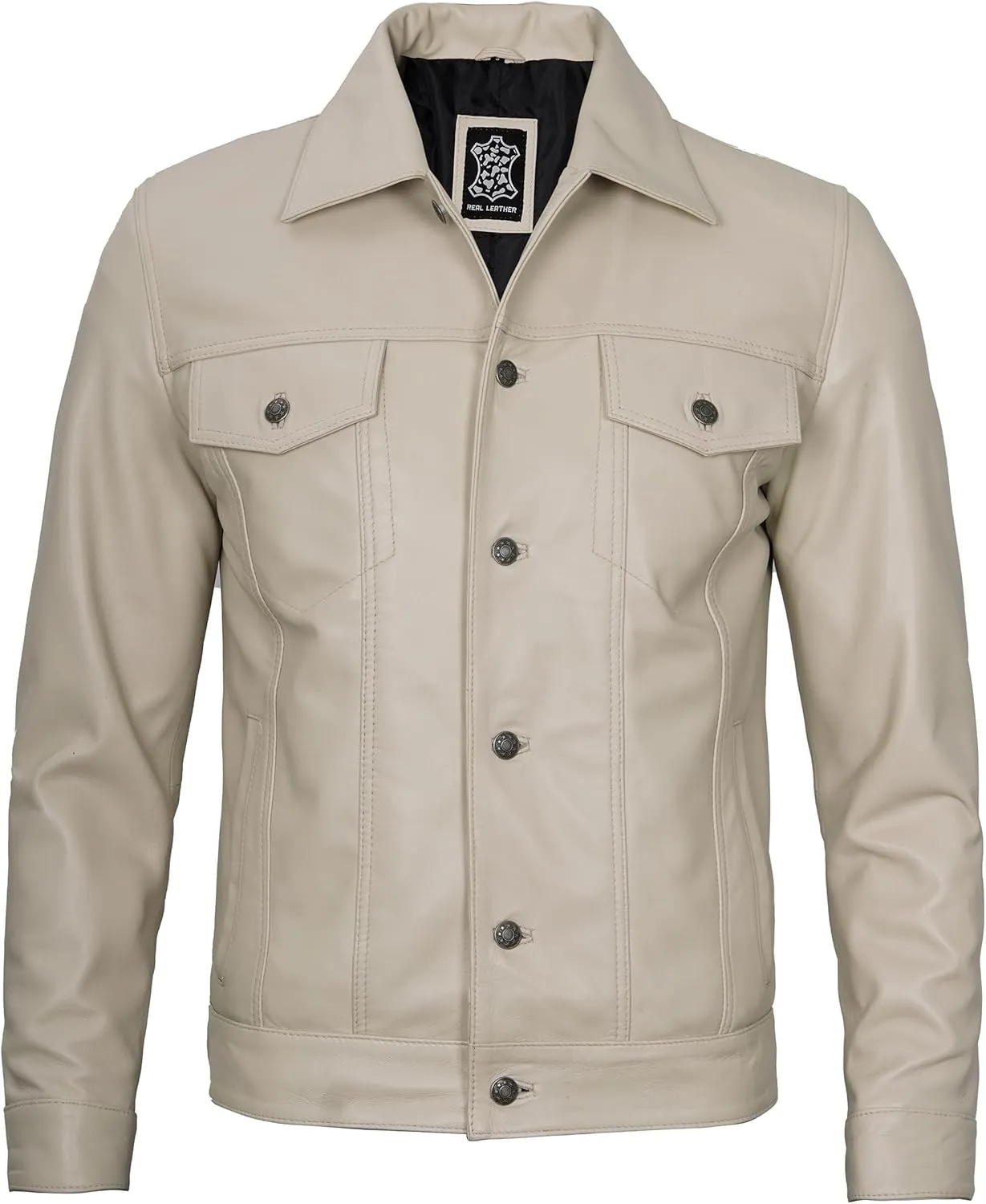 Decrum Leather Jacket For Men - Real Lambskin Vintage Trucker Mens Leather Jackets