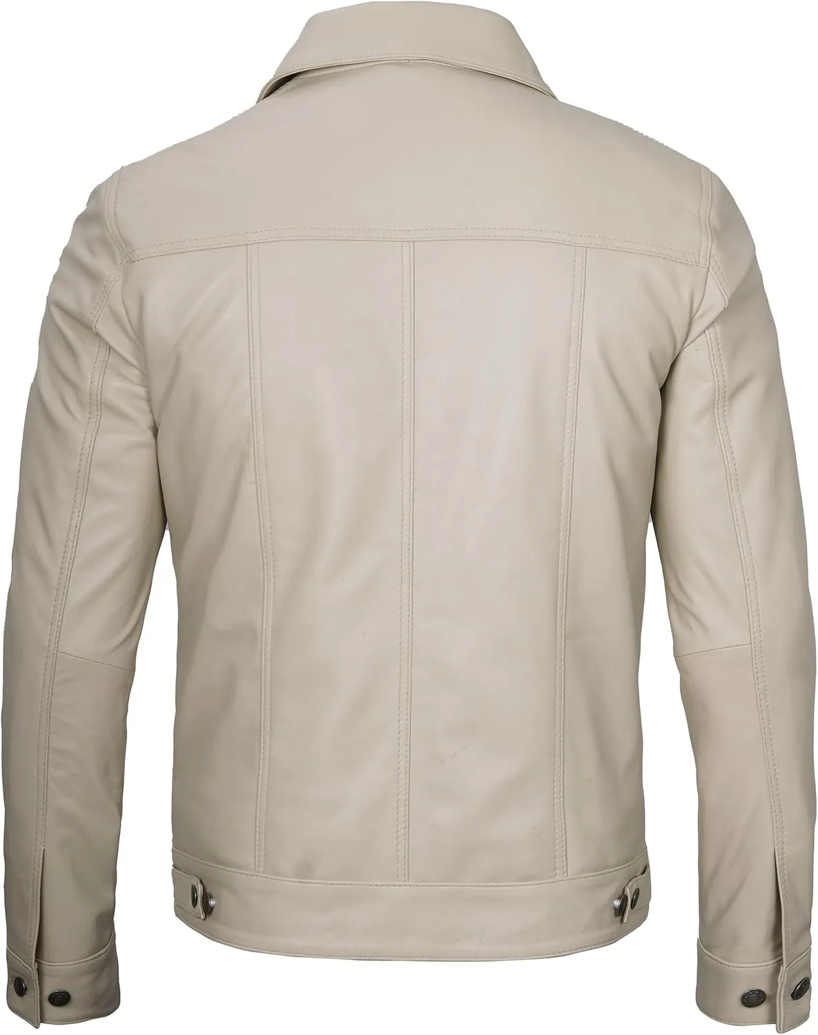 Decrum Leather Jacket For Men - Real Lambskin Vintage Trucker Mens Leather Jackets