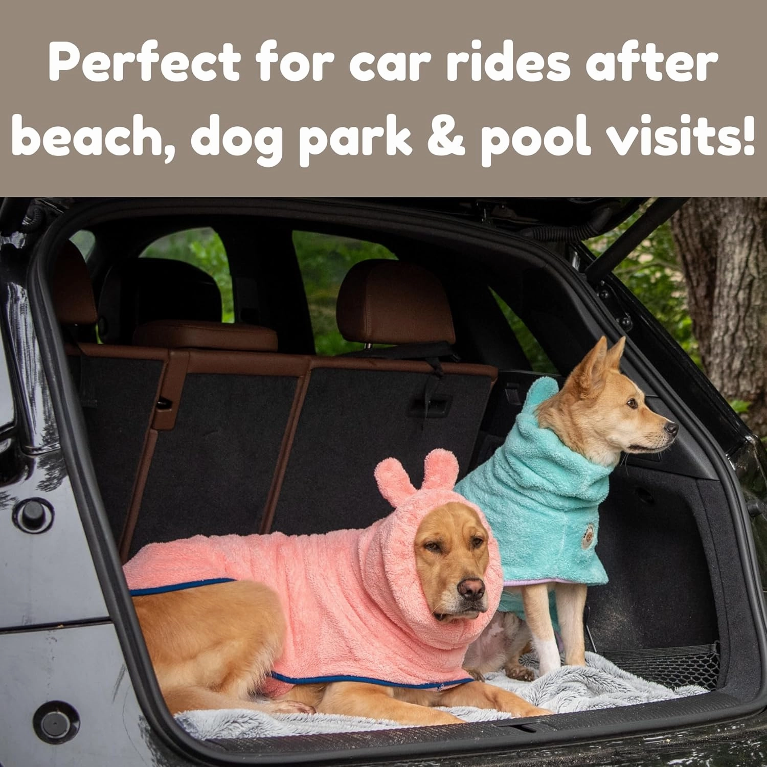 DERPYCHAPPY Premium Dog Towel Robe & Dog Bathrobe for Drying Dogs Made in Korea | Super Absorbent Quick & Adjustable Microfiber Bath Towel for Cats & Puppy Robes After Bath | Soft Warm Drying Coat