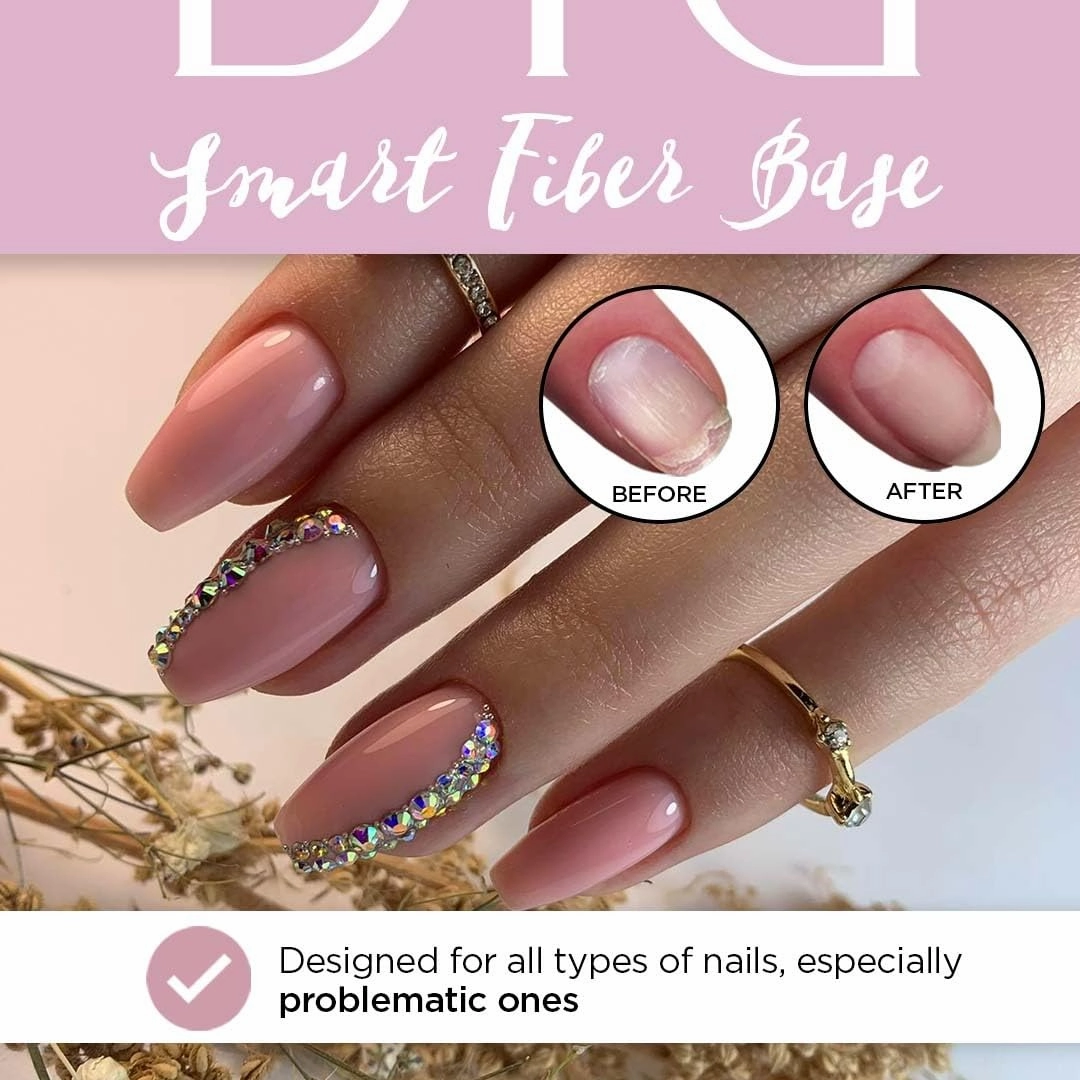 DIDIER LAB Premium Fiber Base Gel Polish Neutral - LED UV Gel Base Coat - Long Lasting Soak Off Gel Nail Base Coat with Vitamins and Minerals - Strengthens Thin Damaged Nails - Set of 2