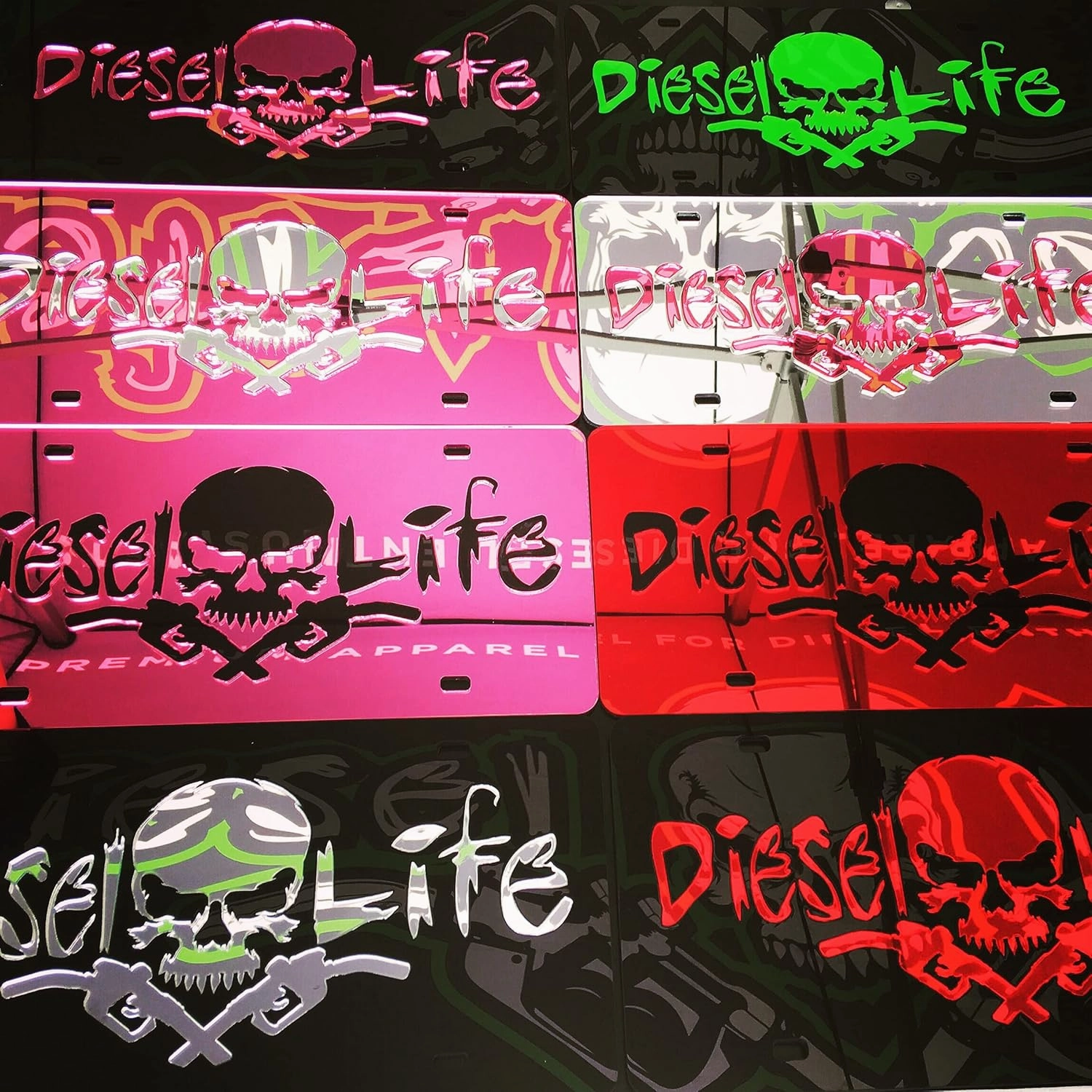 Diesel Life T-Shirts - Realistic Skull & Pumps - Long Sleeve Novelty Tee