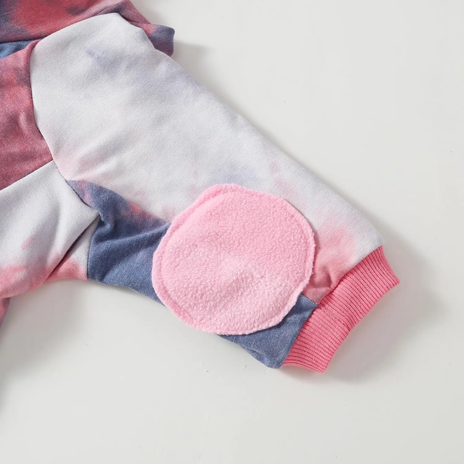 Dog Cotton Tie dye Hoodie Pink Grey Pullover Sweatshirts Soft and Stretch Pets Clothes Hooded for Medium Dogs(Pink Grey M)
