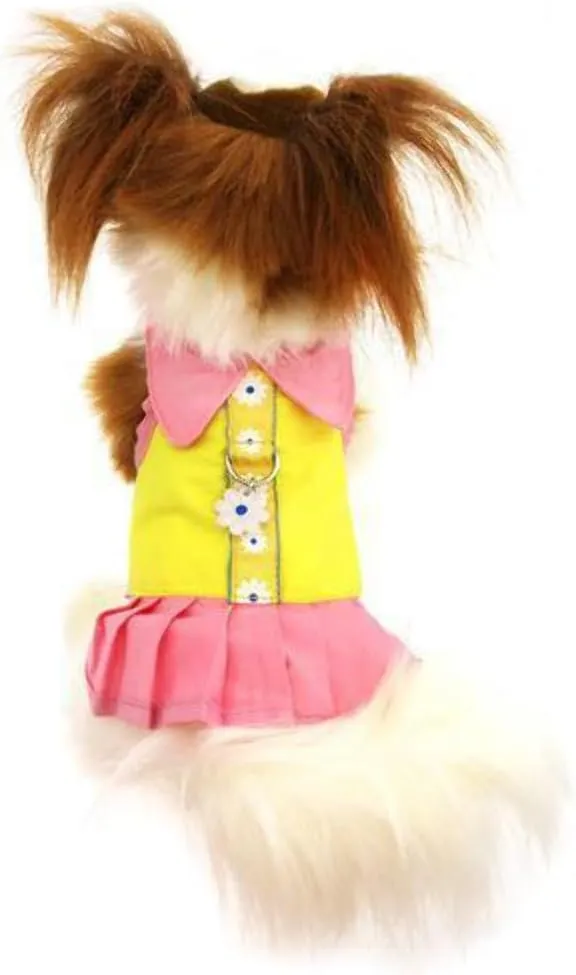 Doggles Dog Harness Dress, Yellow, XX Smalll