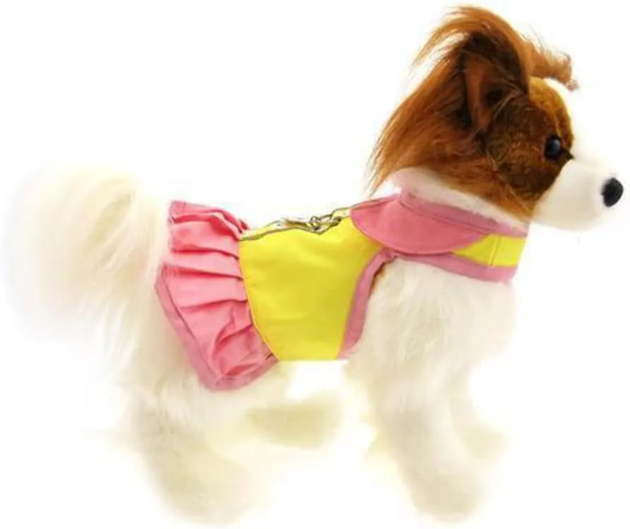 Doggles Dog Harness Dress, Yellow, XX Smalll