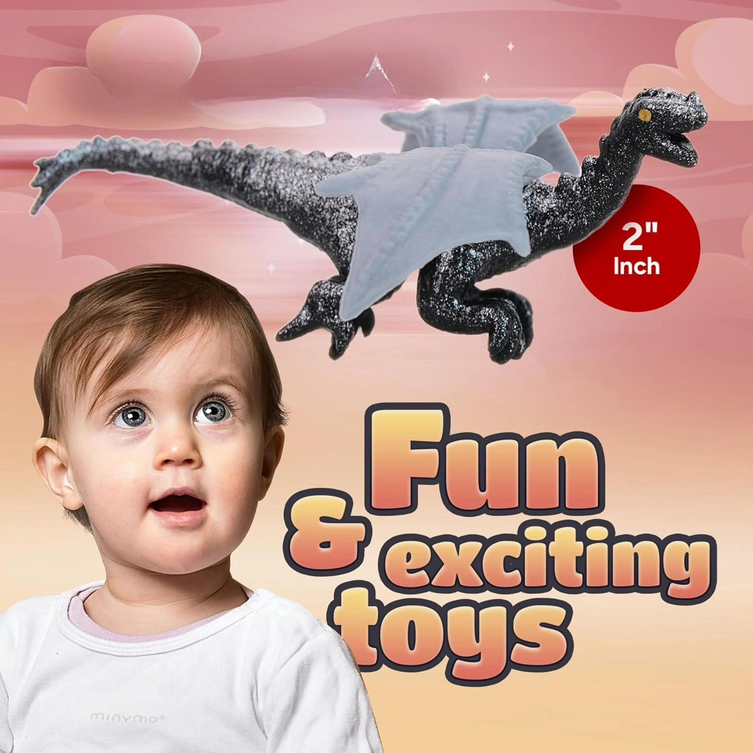 Dragon Figurine Toys - 48 Pcs Dragon Playset for Party Favors - 2" Dragons Pinata Stuffers - Goodie Bag Supplies - Bulk Gifts for Kids - Vending Machine Toy Refill - Easter Gifts for Kids