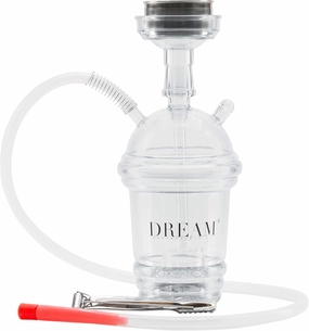Dream Hookah Mini Portable Acrylic Shisha with LED Lights, Perfect for Travel and Party Gift Includes Hookah Accessories (Clear)