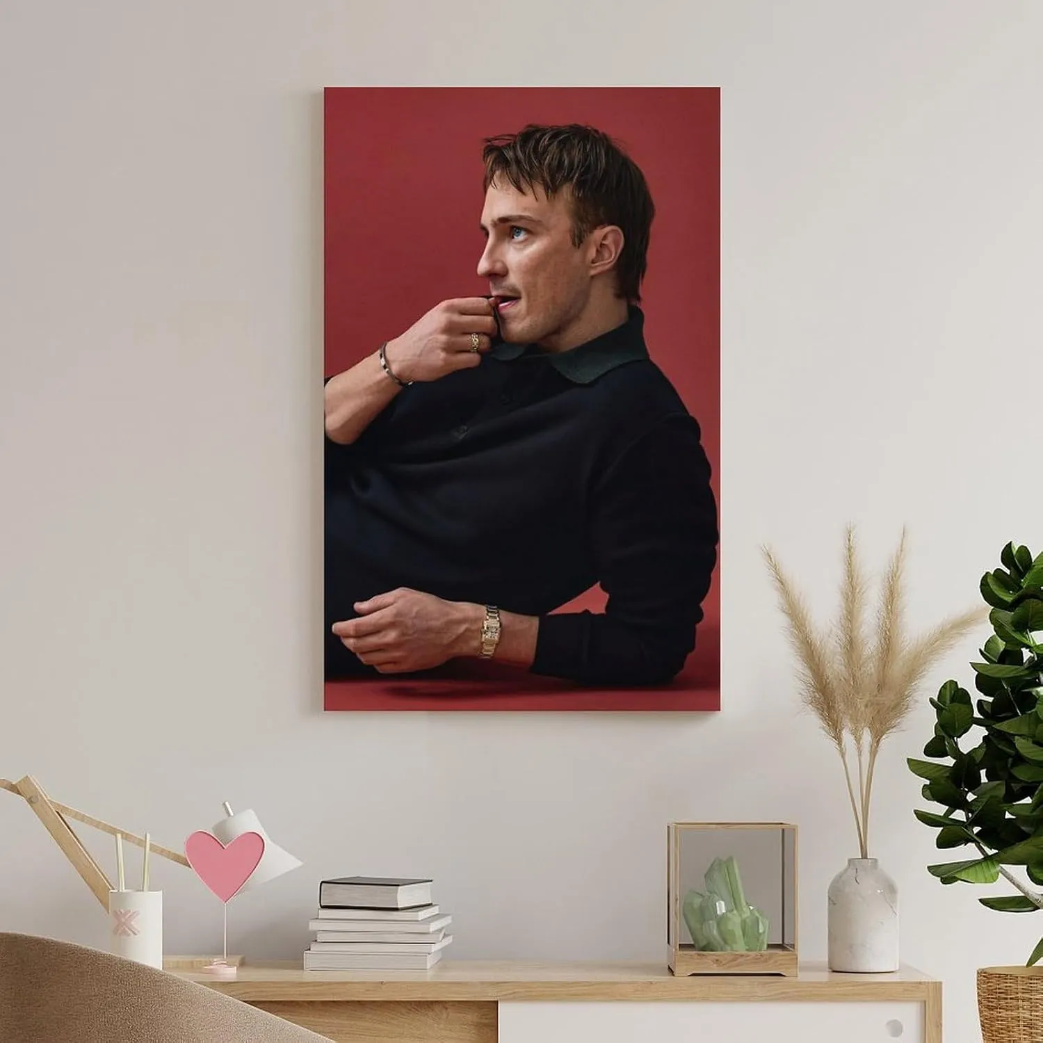 Drew Starkey Actor Ortrait Poster 3 Living Room Printing Oil Painting Interior Decoration Poster 12x18inch(30x45cm) Frame-style