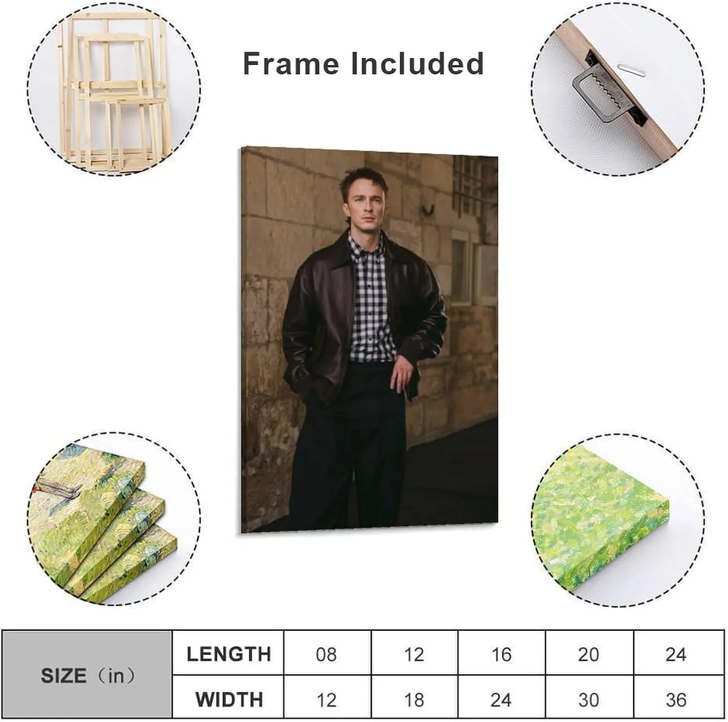 Drew Starkey Actor Ortrait Poster 4 Living Room Printing Oil Painting Interior Decoration Poster 08x12inch(20x30cm) Frame-style