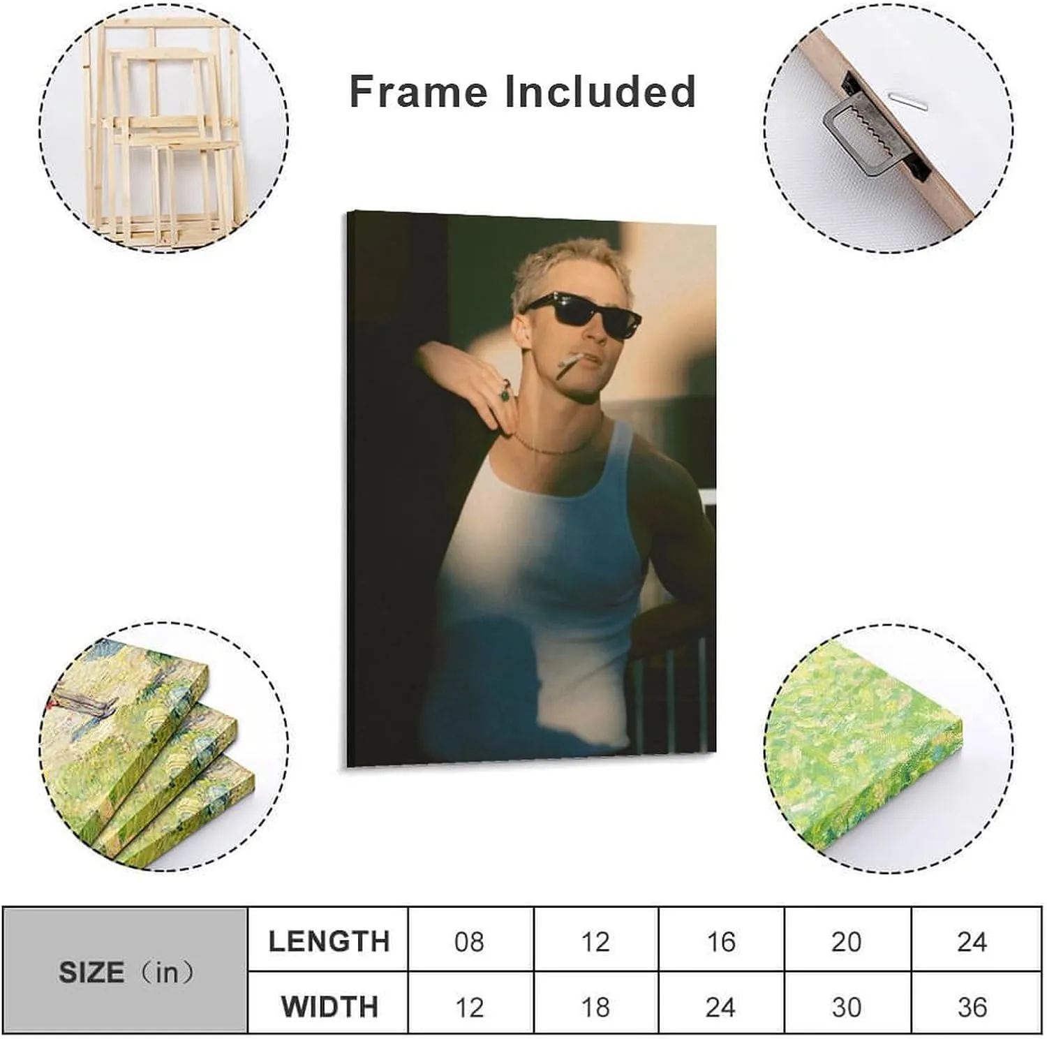 Drew Starkey Actor Ortrait Poster 8 Living Room Printing Oil Painting Interior Decoration Poster 08x12inch(20x30cm) Frame-style