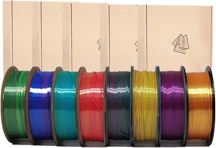 Dual Color Filament Silk Rose-Red Blue 3D Printer Filament, 1KG (2.2 LBS)