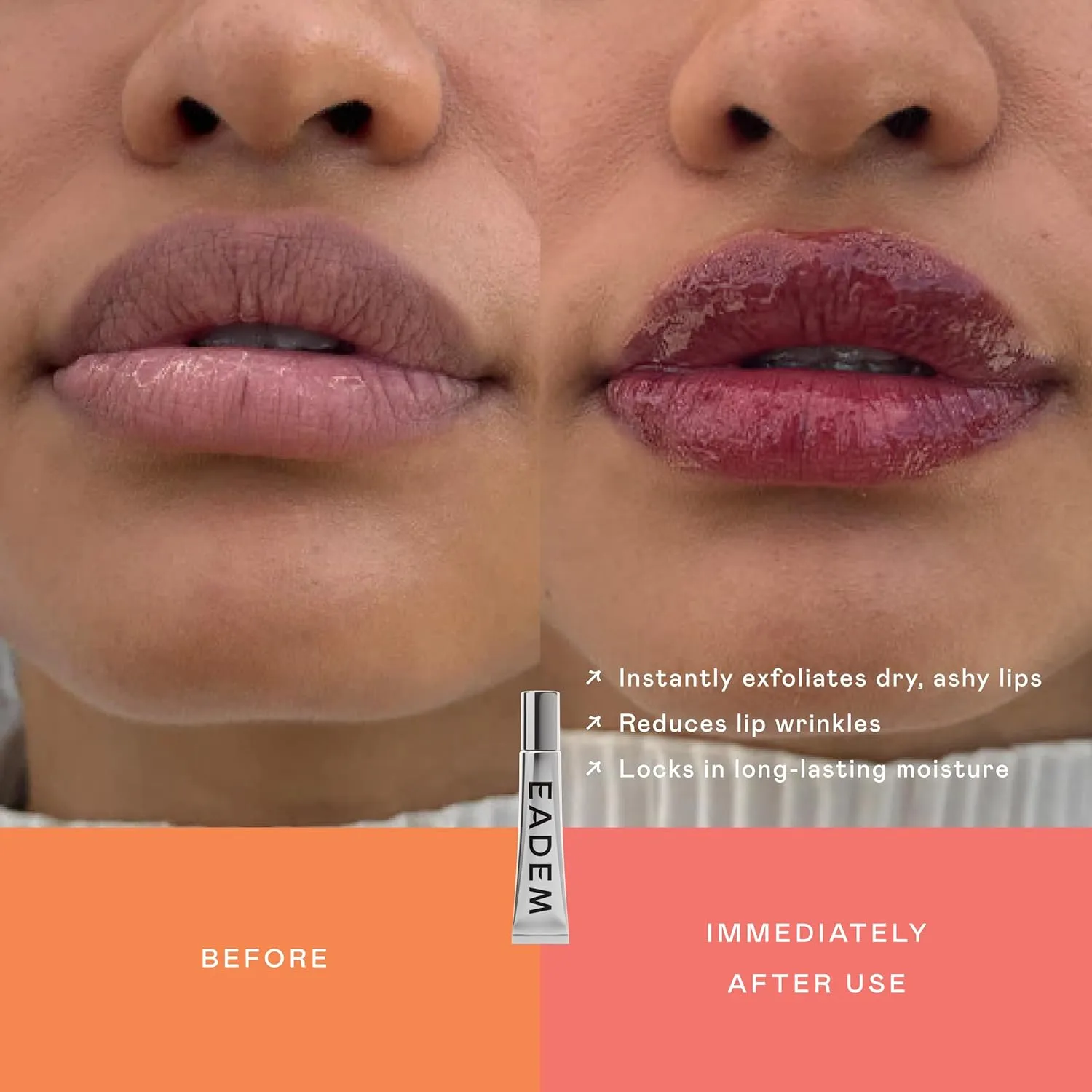 EADEM Le Chouchou Lip Softening Balm, Lip Gloss for Women, Lip Plumper & Lip Mask, Overnight Hydrating & Moisturizing Luxury Lip Balm, 0.5 oz, Burnt Malai