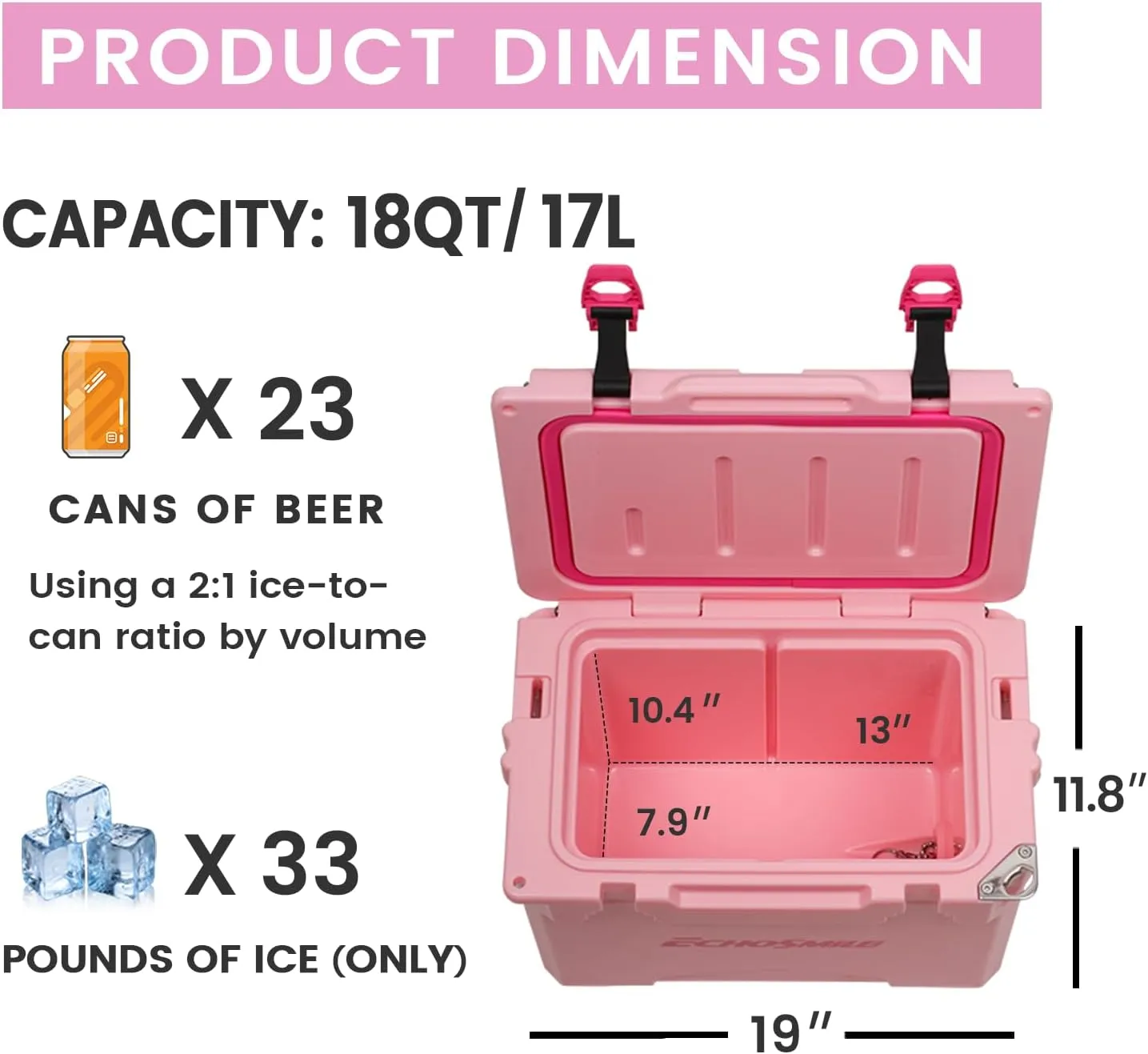 EchoSmile 12/18 Quart Rotomolded Cooler, Built to Stand up to The Rigors of The Journey
