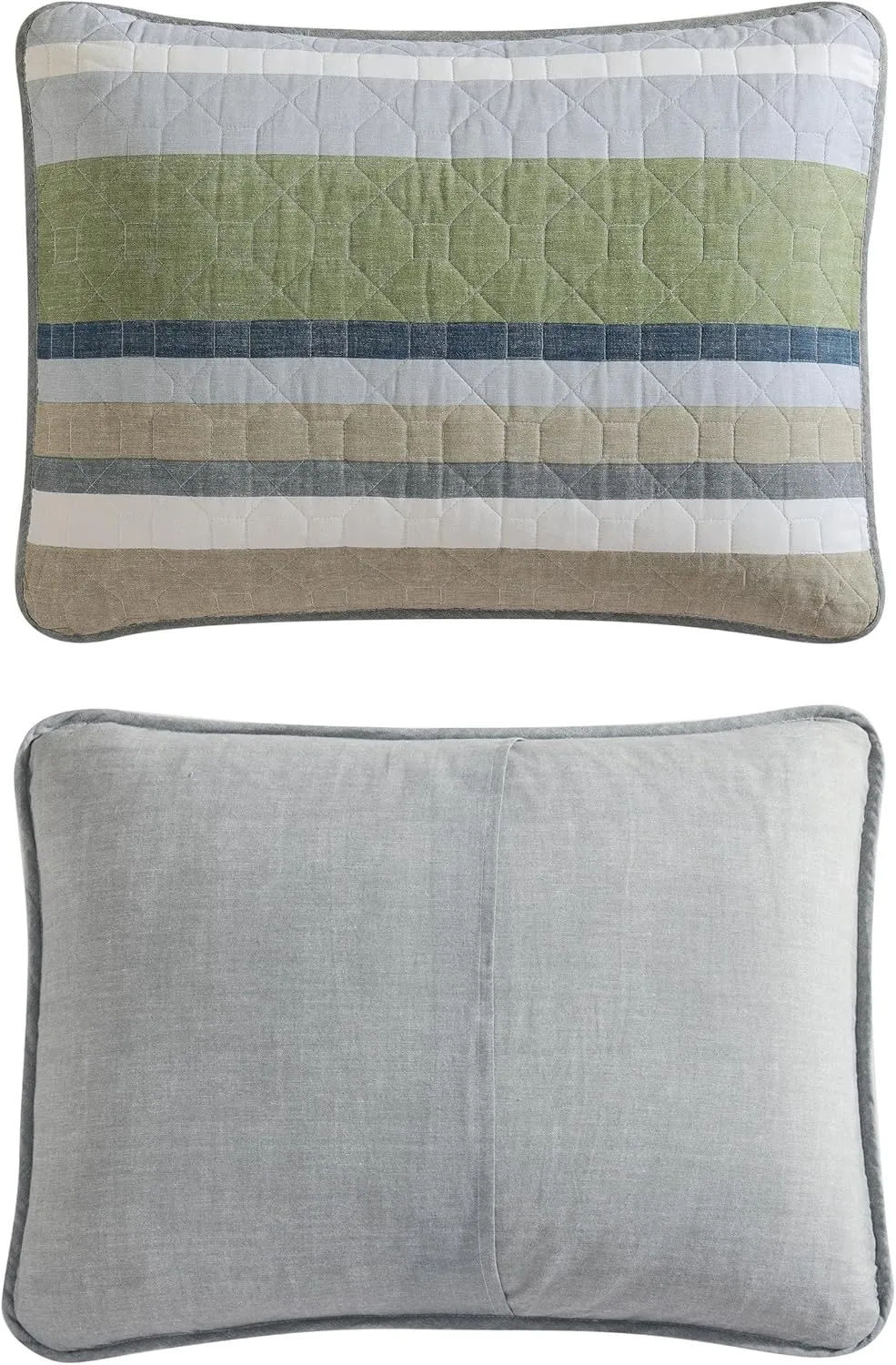 Eddie Bauer - King Quilt Set, Cotton Reversible Bedding Set with Matching Shams, Lightweight Home Decor for All Seasons (Salmon Ladder Beige, King)
