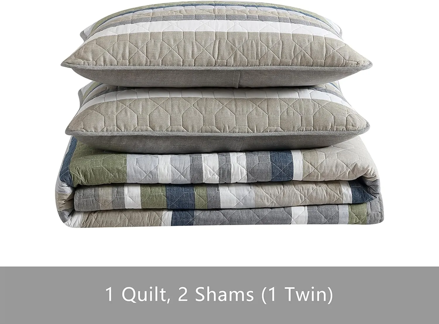 Eddie Bauer - King Quilt Set, Cotton Reversible Bedding Set with Matching Shams, Lightweight Home Decor for All Seasons (Salmon Ladder Beige, King)