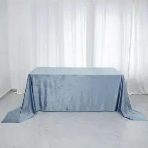 Efavormart Premium Velvet Dusty Blue 90" x 132" Rectangle Tablecloth for Wedding Party Events