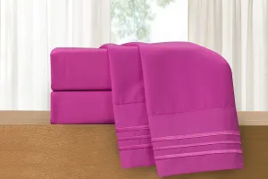 Elegant Comfort Luxury 4-Piece Bed Sheet Set - Luxury Bedding 1500 Premium Hotel Quality Microfiber, Wrinkle Resistant Cool & Breathable, Easy Elastic Fitted, King, Hot Pink