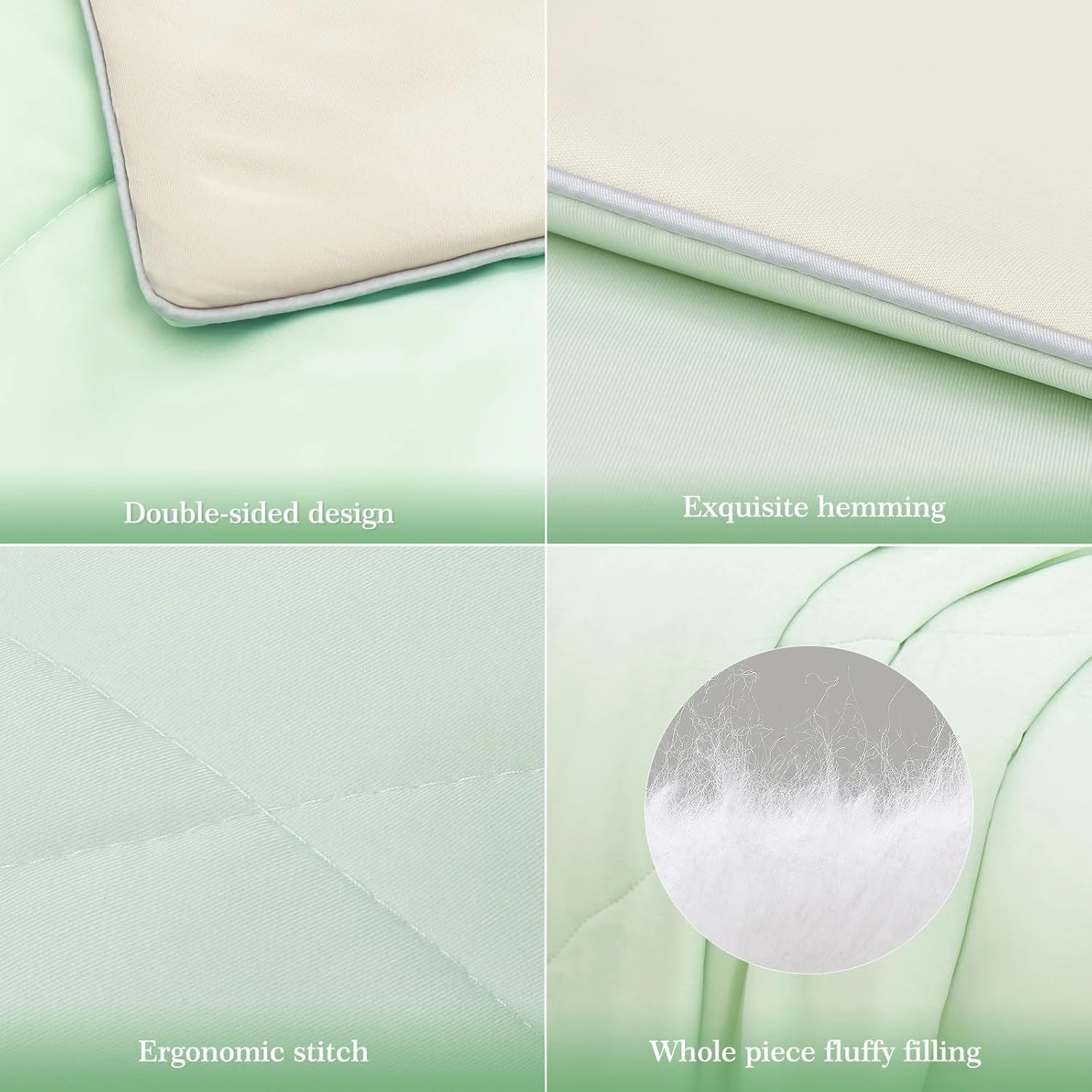 Elegear Cooling Comforter King Absorbs Body Heat to Keep Cool, Cooling Blanket for Hot Sleepers Japanese Arc-Chill 3.0 Cool Tech Fabric Summer Comforter Hypo-Allergenic Cooling Quilt - Green/Beige