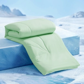 Elegear Cooling Comforter King Absorbs Body Heat to Keep Cool, Cooling Blanket for Hot Sleepers Japanese Arc-Chill 3.0 Cool Tech Fabric Summer Comforter Hypo-Allergenic Cooling Quilt - Green/Beige