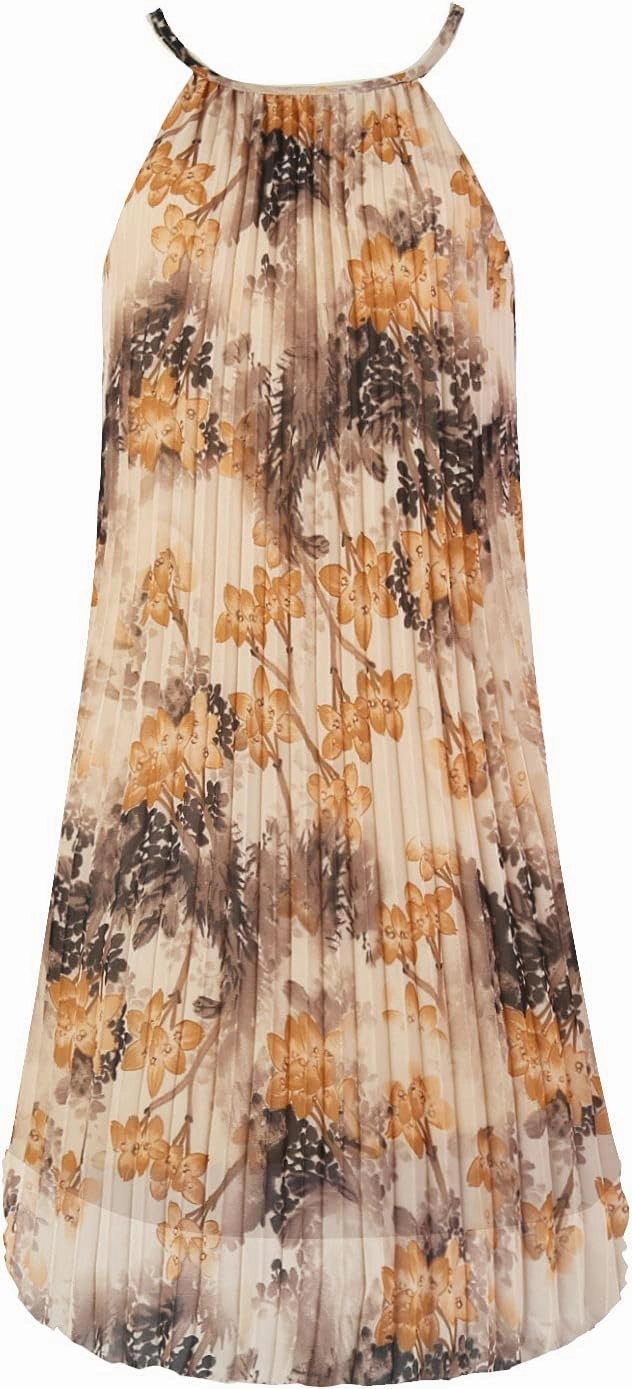 Ellames Women's 2024 Summer Spaghetti Strap Pleated Casual Swing Dress with Belt