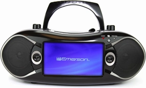Emerson EDL-2870H Bluetooth DVD Boombox with AM/FM Radio & Digital TV, Portable Multimedia Player with 7" LCD Screen, HDMI, Bluetooth, USB/SD Playback, Twin Speakers, Black