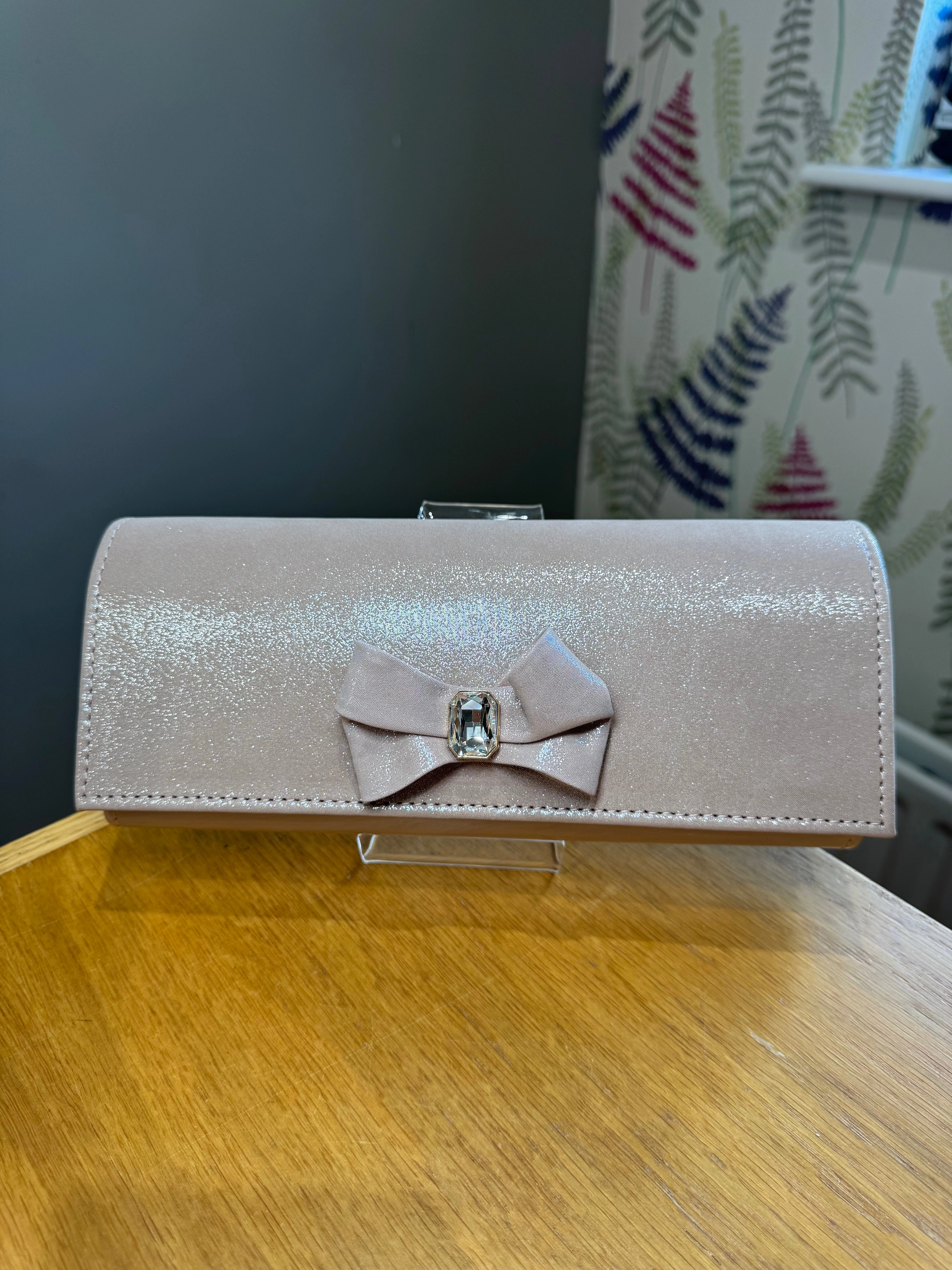 Emis Blush Shimmer Bow Bag