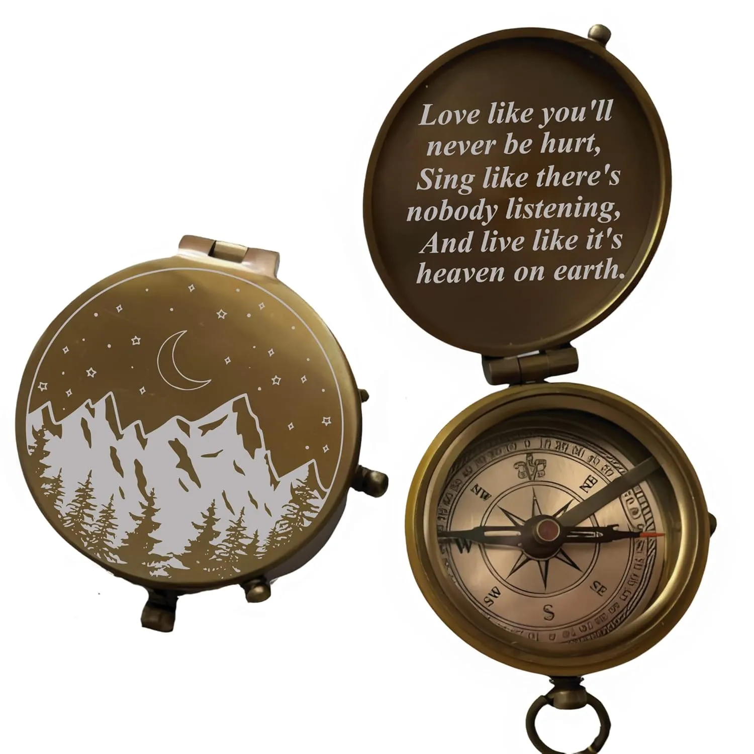 Engraved Compass with Leather Case, Custom Compass, Wedding Gift, Christmas, Baptism, Graduation, Personalized Compass, Compass Gift, Working Compass, Groomsmen Gift