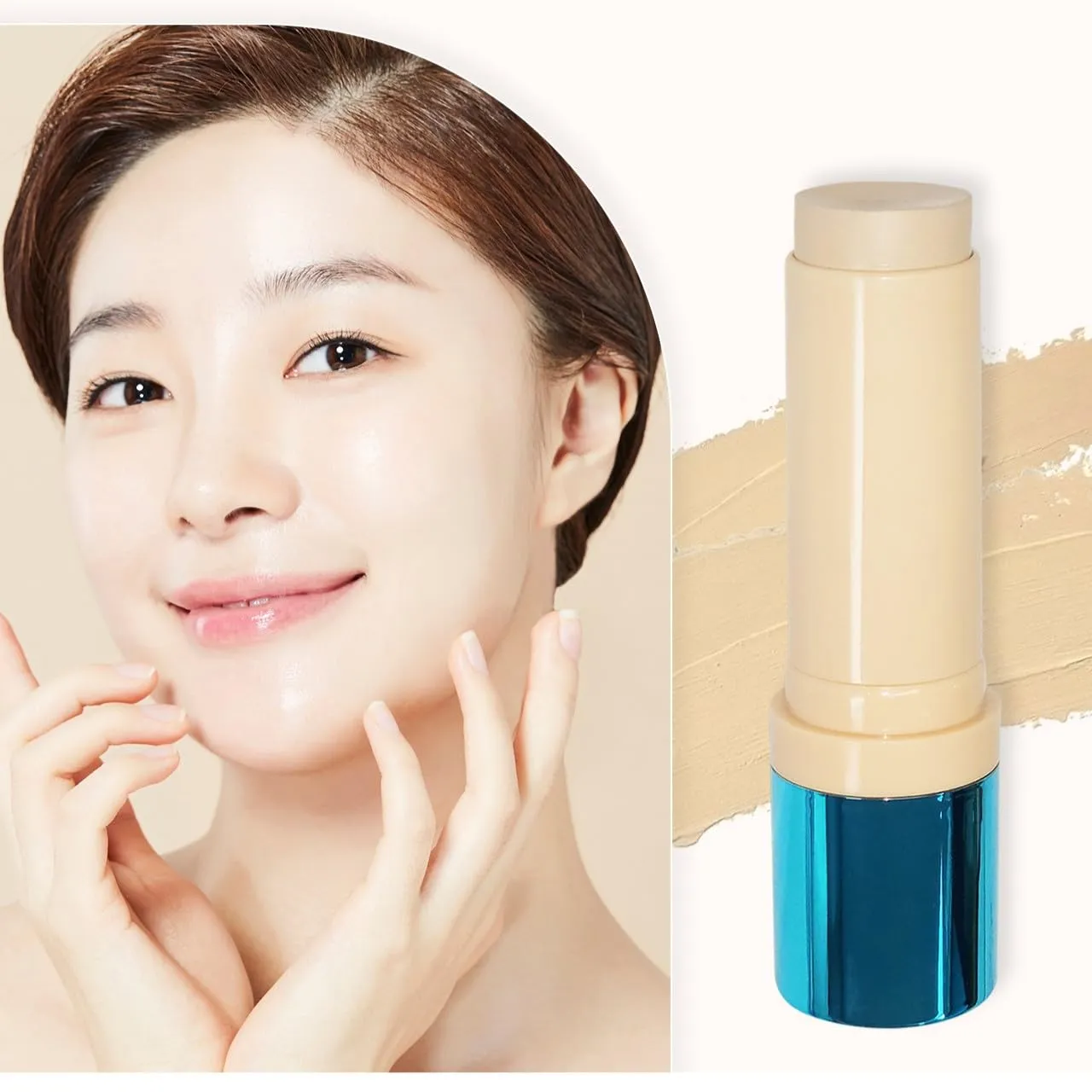 ENOUGH Collagen 3X Moisture Stick Foundation with Brush, Full Coverage Tinted Sunscreen for Face, Long-Lasting Korean Makeup, Perfect Тinted Мoisturizer with SPF 50  (#13N Light Beige, 0.49 oz / 14g)
