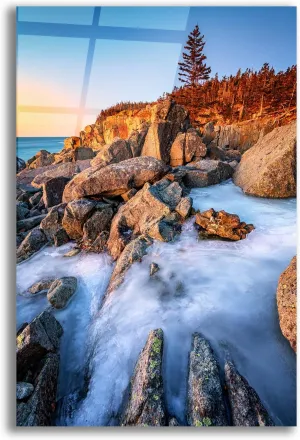 Epic Art 'Frozen Morning At Quoddy Head' by Rick Berk Acrylic Glass Wall Art, 12" x 16"