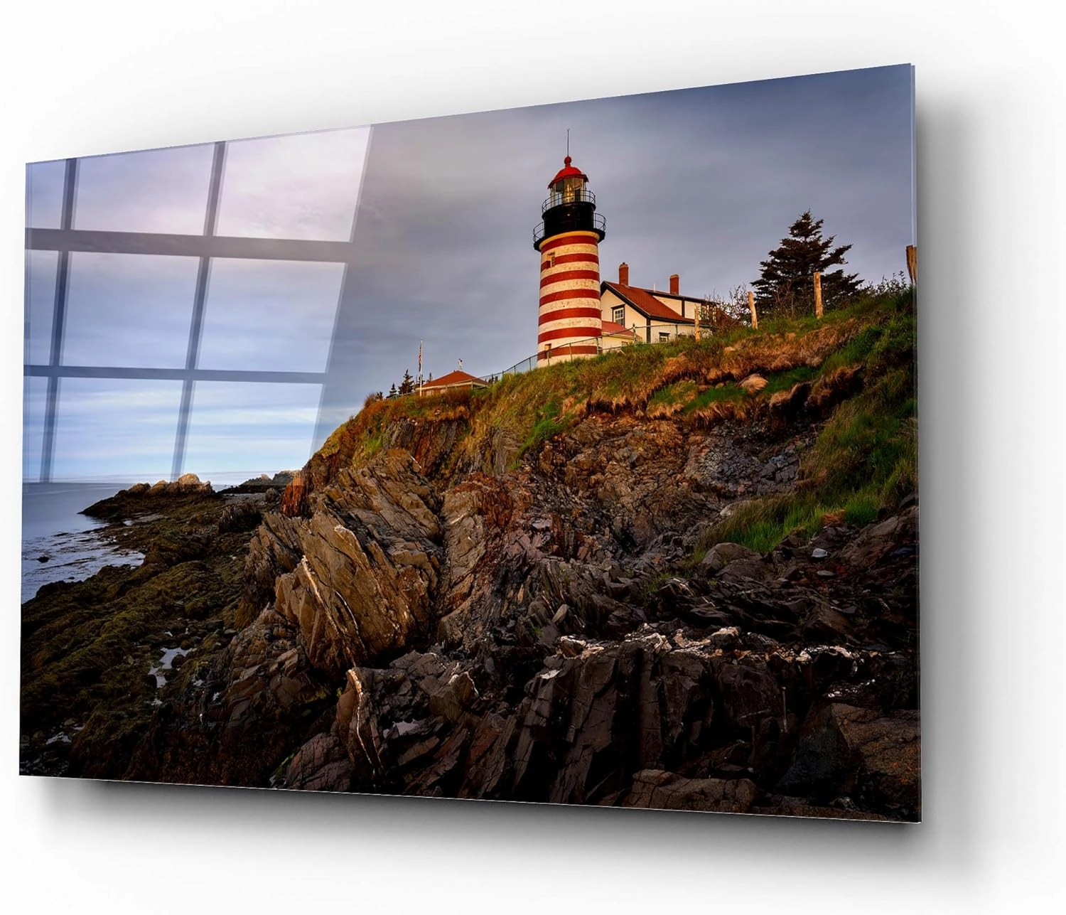 Epic Art 'Cloudy Morning At West Quoddy Head' by Rick Berk Acrylic Glass Wall Art, 16" x 12"