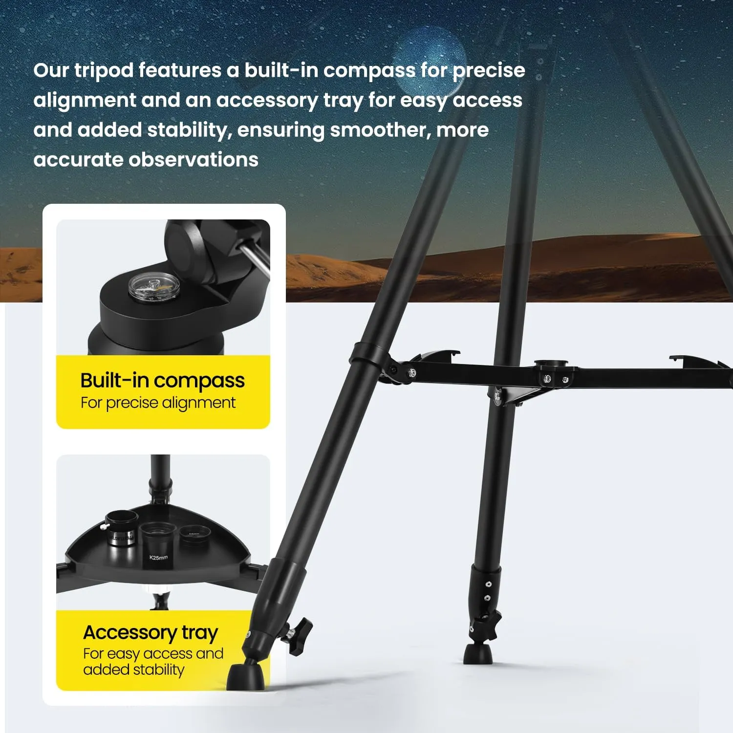 ESAKO Telescope for Adults & Beginners, Astronomical Portable 80mm Aperture Telescope with Phone Adapter, Wireless Remote & Carry Bag