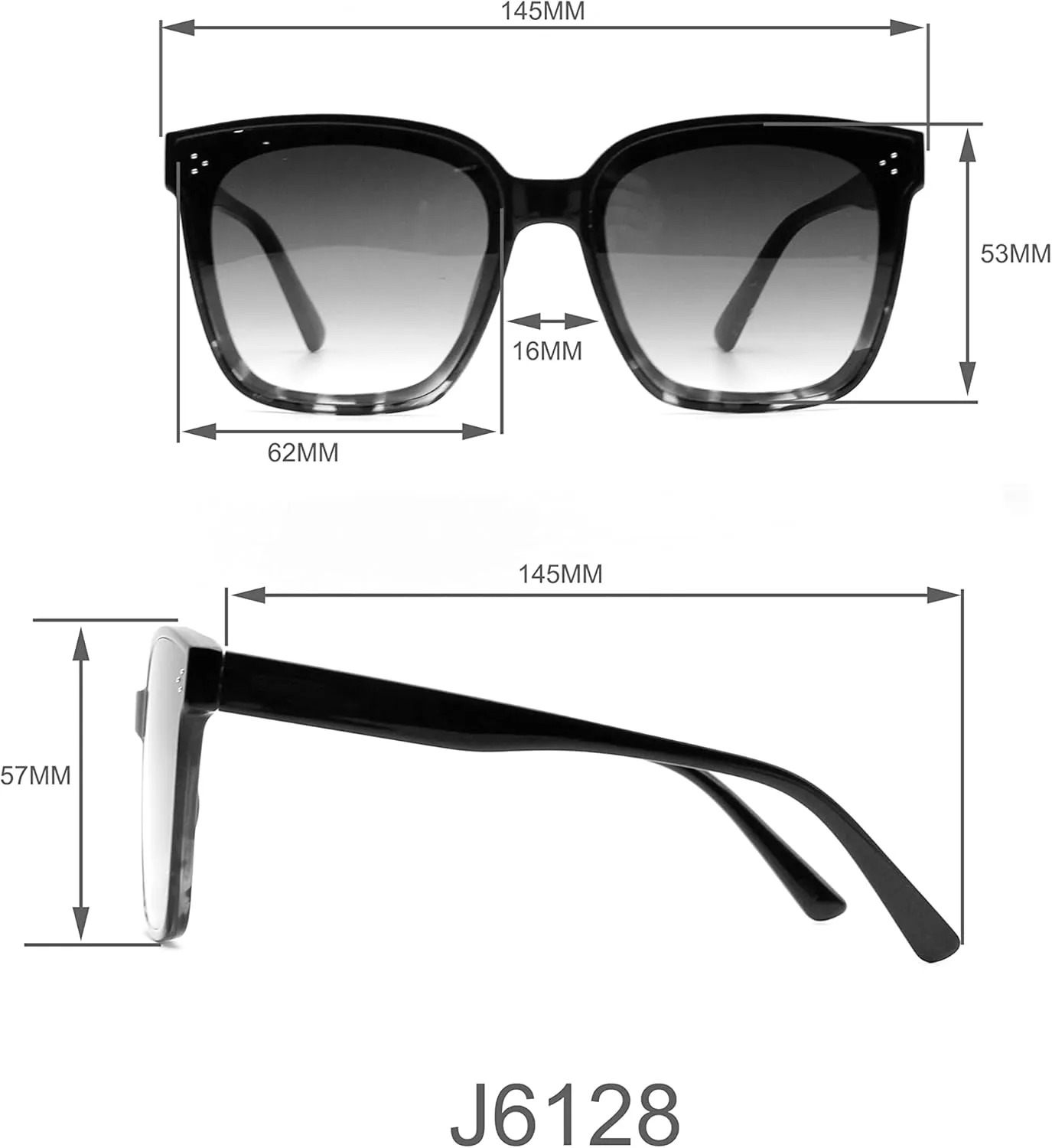 essica Simpson Women's J6214 Oversized Cat Eye Square Sunglasses