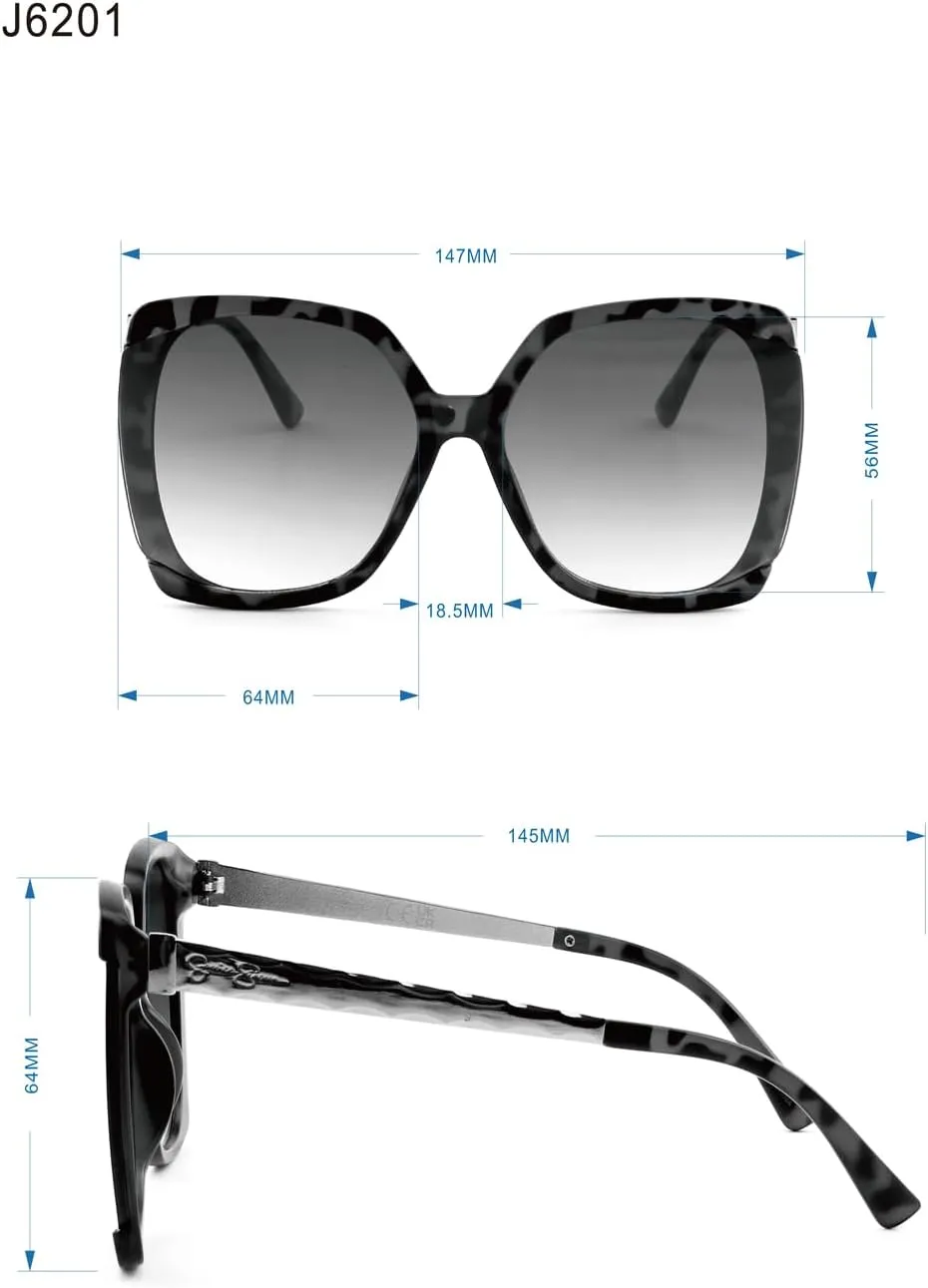essica Simpson Women's J6214 Oversized Cat Eye Square Sunglasses