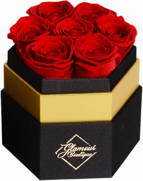Eternal Preserved Roses in a Box - Flowers Forever, Rose Forever in a Box for Wife, Birthday Gifts for Her, 7 Roses, Red