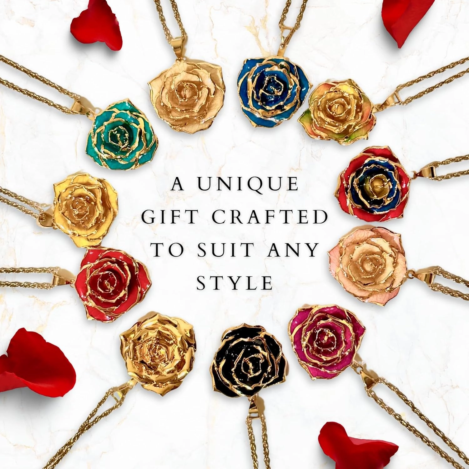 Eternal Rose Eternal Necklace 24k Gold Dipped Forever Rose Necklace