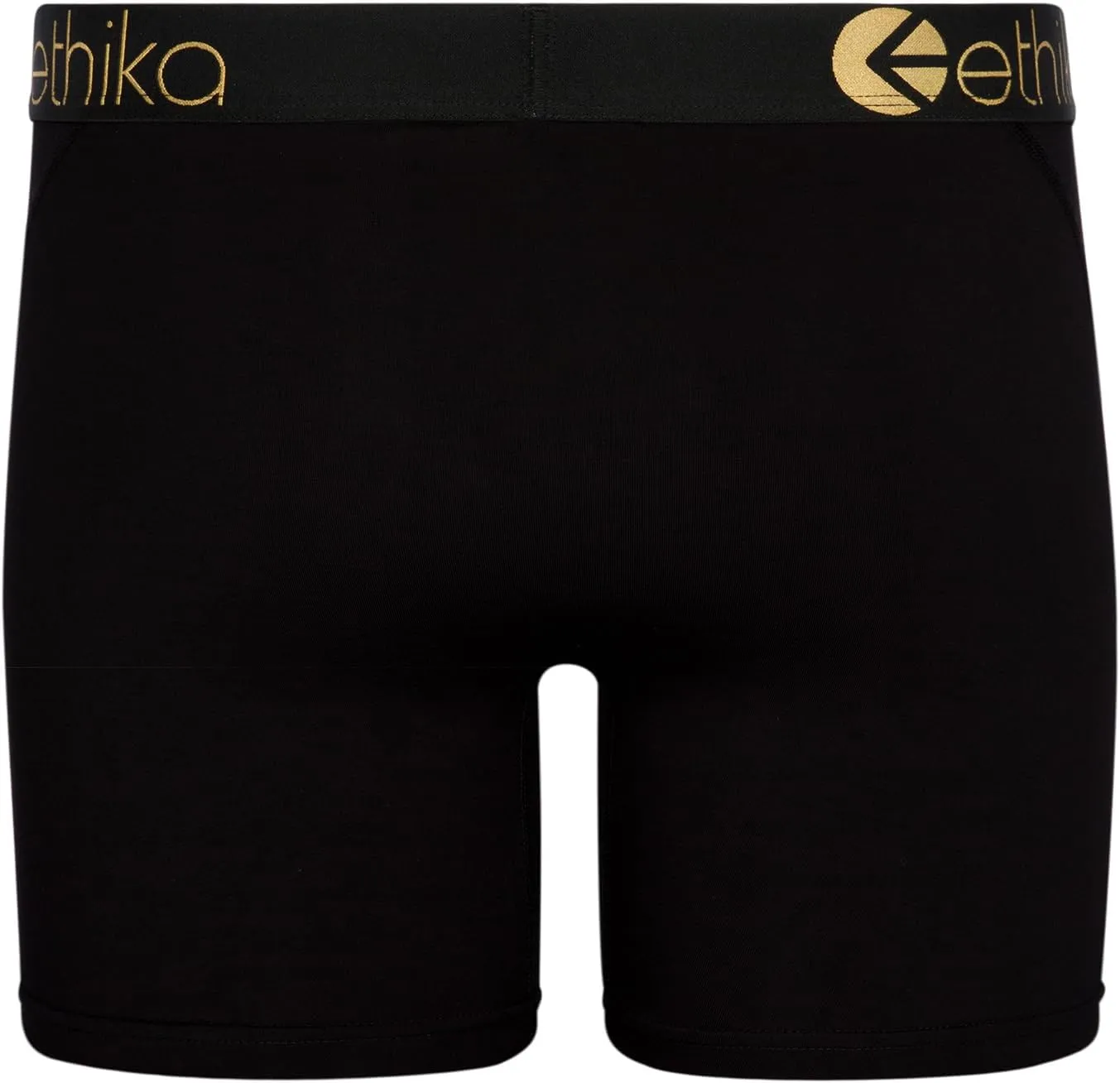 Ethika Mens MID Boxer Brief | *Solids* Modal - Black Gold Metallic