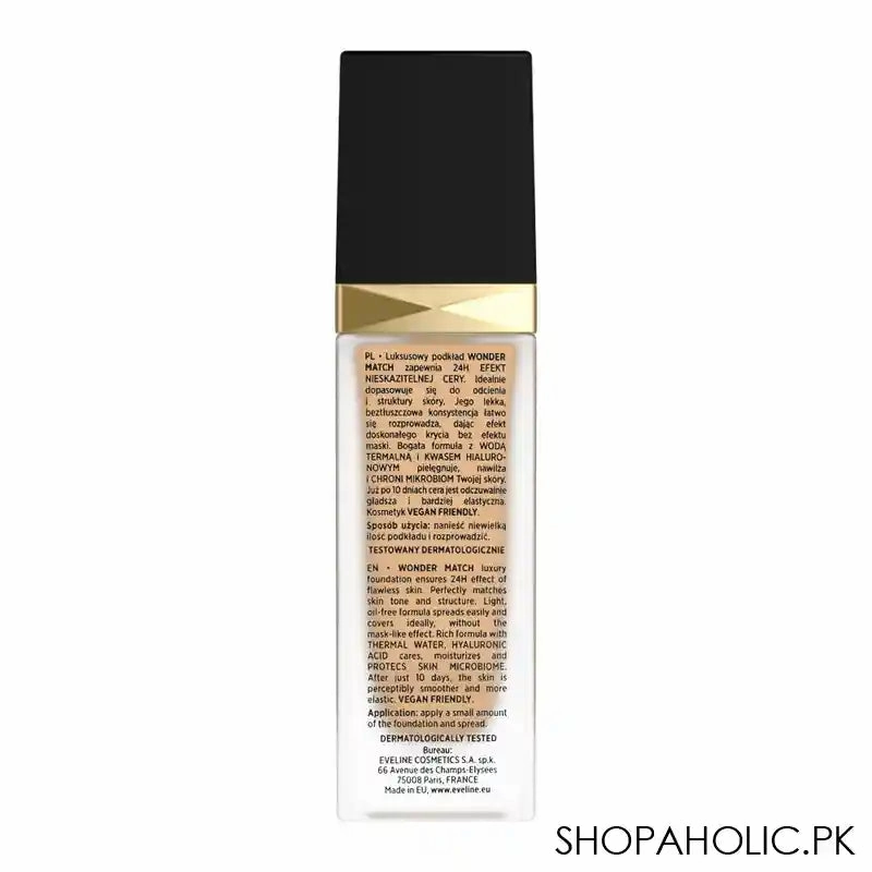 Eveline Wonder Match Skin Absolute Perfection Foundation, 20, Medium Beige