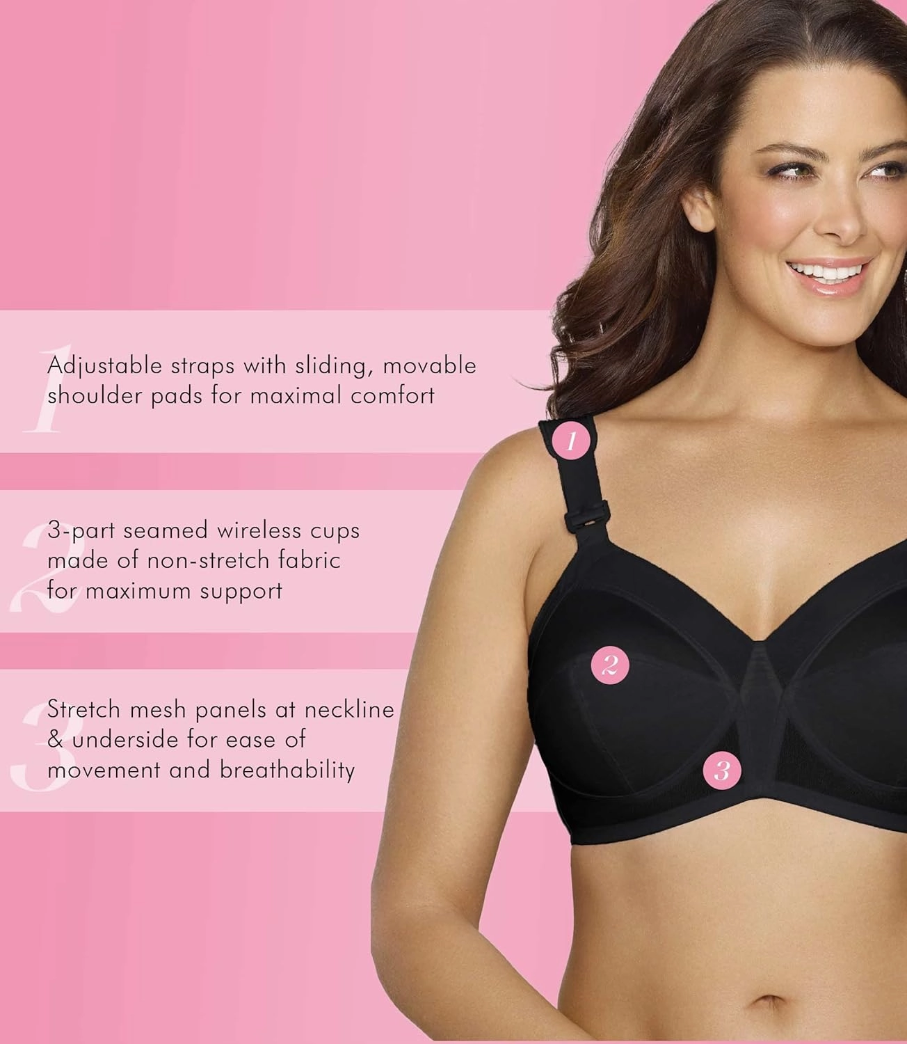 Exquisite Form 5100532 FULLY Original Wireless Full-Coverage Bra with Back Closure