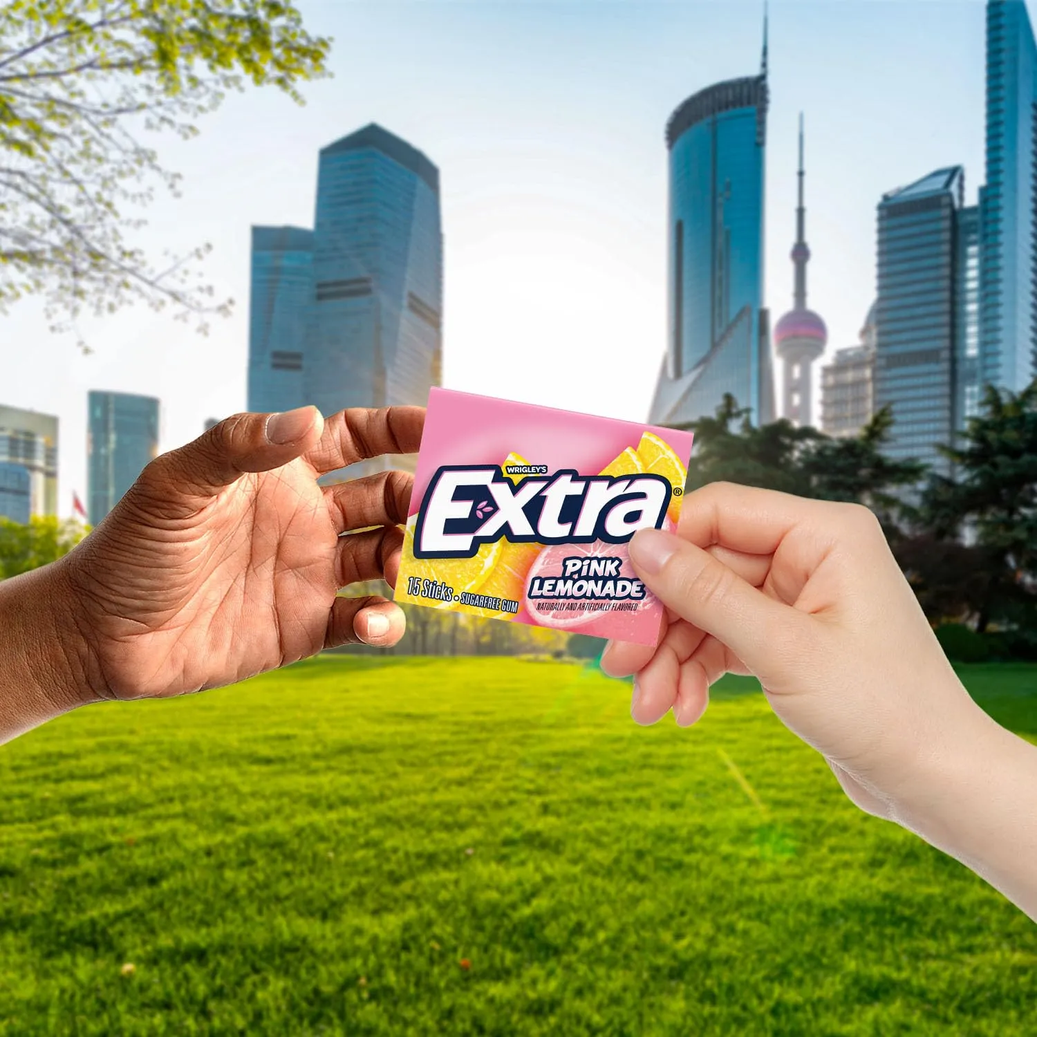 EXTRA Gum Pink Lemonade - Sugar-Free Chewing Gum Bulk Box, 15 Sticks/Pack, 10 Packs per Inner, Total 150 Sticks