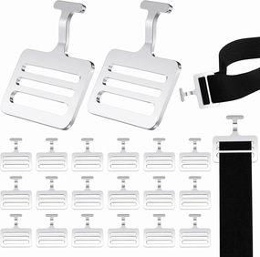 Fabbay Shoulder Pad T Hook with Elastic Strap,Include Silver Metallic Football T Hook for Youth Adult Football Shoulder Pad Straps