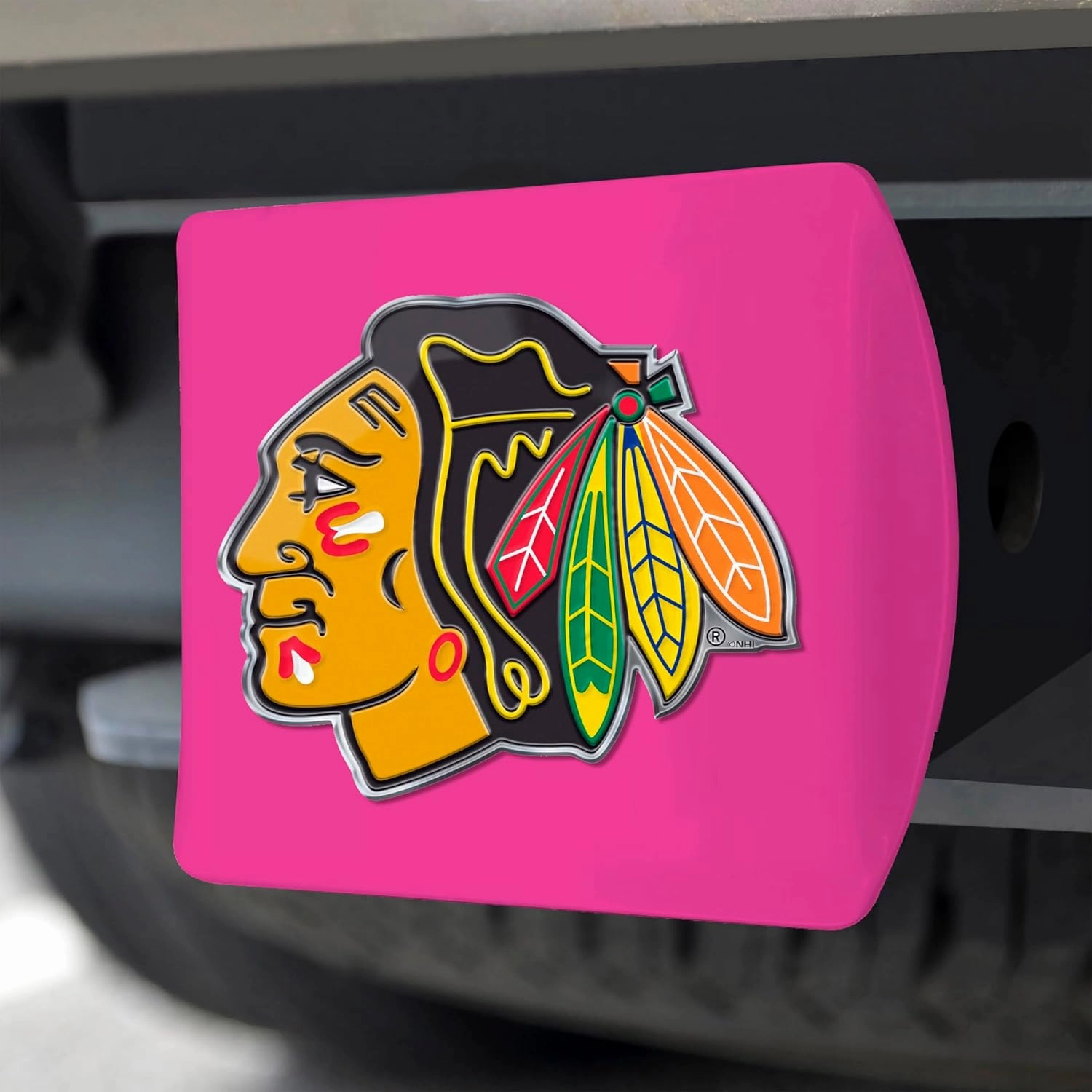 FANMATS 43853 Chicago Blackhawks Color Hitch Cover - Pink